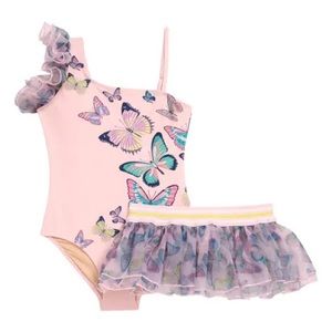 Shade Critters Butterfly One Piece Organza Sleeve Swimsuit with Tutu